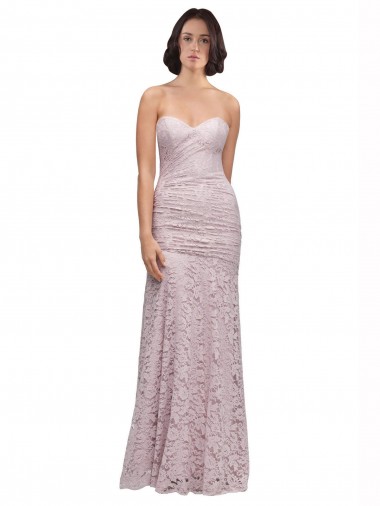 Compra Sirena Cuello de Corazón Encaje Largo Vestidos de dama de honor / Vestidos de fiesta