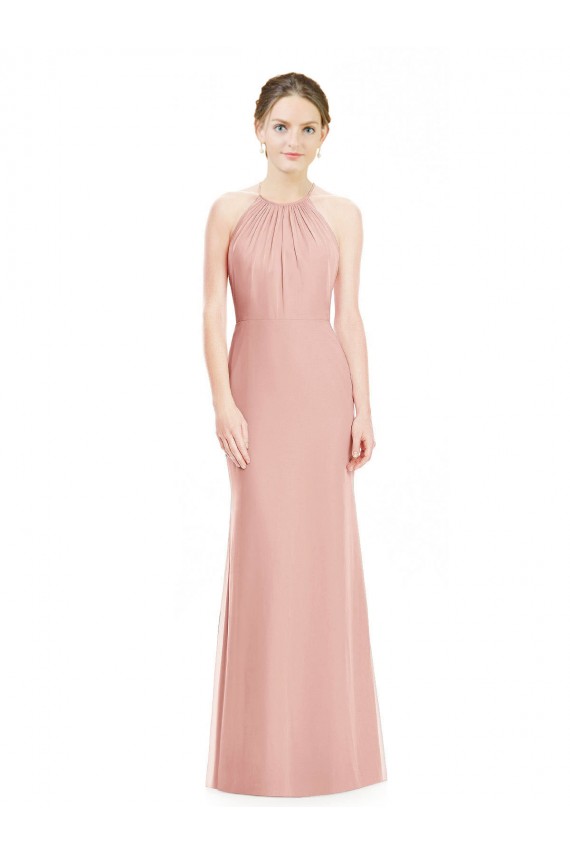 Compra Sirena Halter Gasa Largo Vestidos de dama de honor