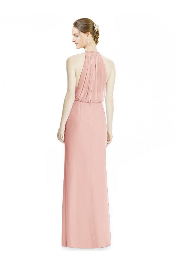 Compra Sirena Halter Gasa Largo Vestidos de dama de honor