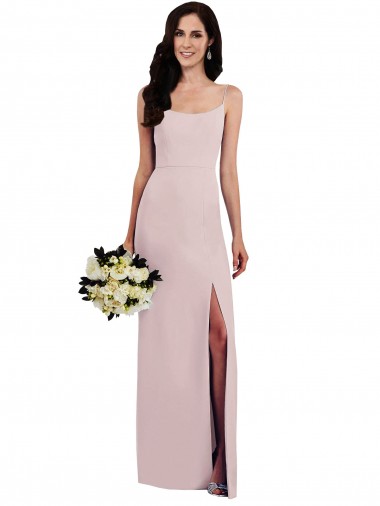 Compra Trompeta Tirantes espagueti Crepé Elástico Largo Formales Vestidos de dama de honor / Vestidos de fiesta