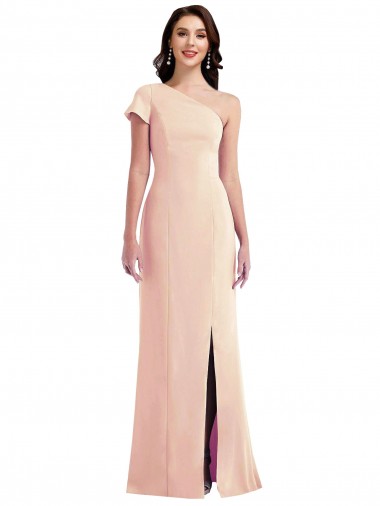 Compra Trompeta Un Hombre Crepé Elástico Largo Formales Vestidos de dama de honor / Vestidos de fiesta