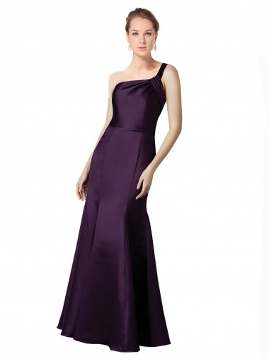 Compra Uva Sirena Un Hombre Satén Largo Vestidos de dama de honor / Vestidos de fiesta