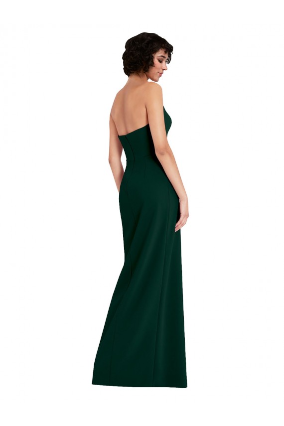 Compra Verde Midnight Cubierta Cucharón Sin tirantes Crepé Elástico Largo Formales Vestidos de dama de honor / Vestidos de fiesta