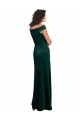 Compra Verde oscuro línea A Cuadrado Terciopelo Elástico Largo Formales Vestidos de dama de honor / Vestidos de fiesta