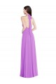 Compra Violeta línea A Halter Gasa Largo Formales Vestidos de dama de honor / Vestidos de noche
