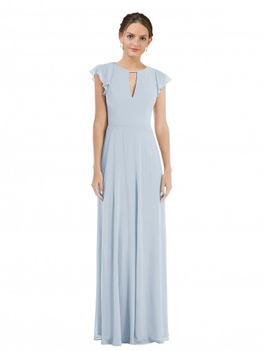 Compra línea A Barco Gasa Largo Formales Vestidos de dama de honor / Vestidos de noche