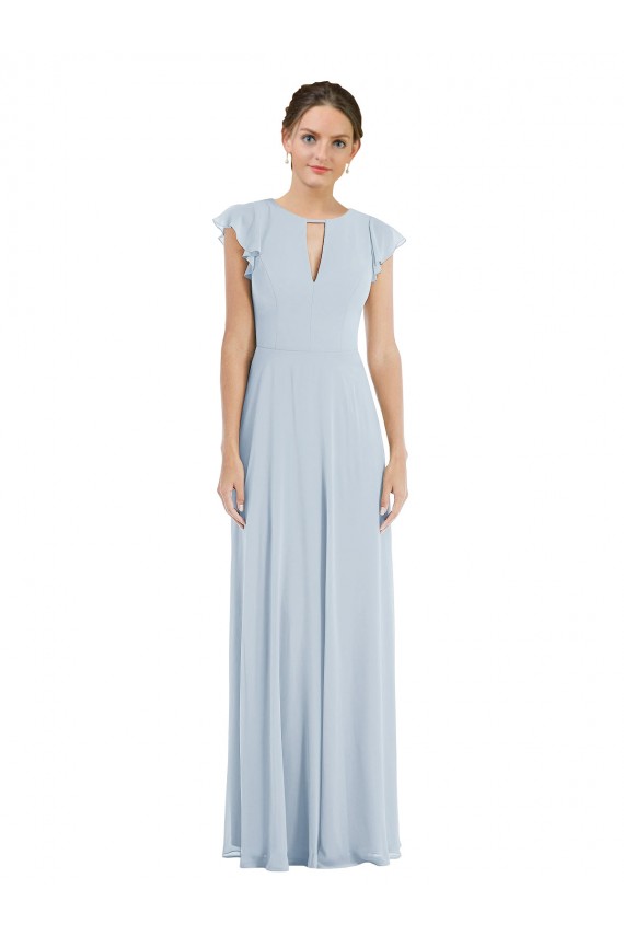 Compra línea A Barco Gasa Largo Formales Vestidos de dama de honor / Vestidos de noche