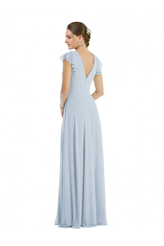 Compra línea A Barco Gasa Largo Formales Vestidos de dama de honor / Vestidos de noche