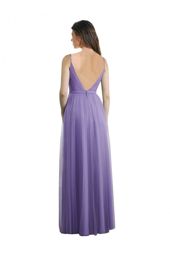 Compra línea A Cuello de Corazón Tul Largo Vestidos de dama de honor