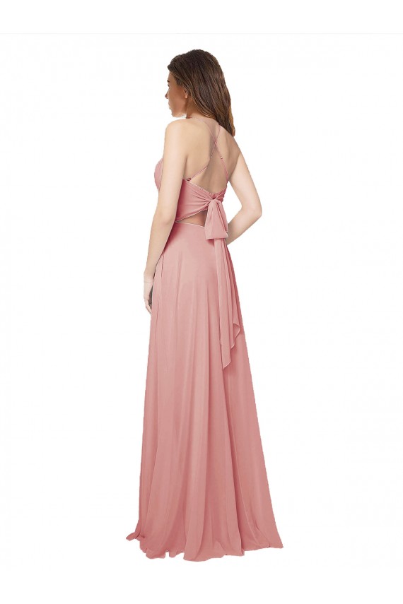 Compra línea A Sin tirantes Gasa Largo Vestidos de dama de honor